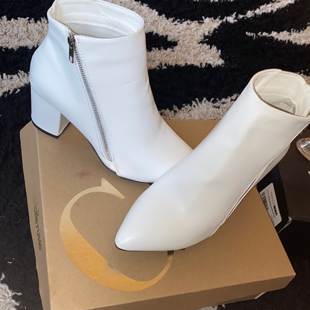 White ankle boots